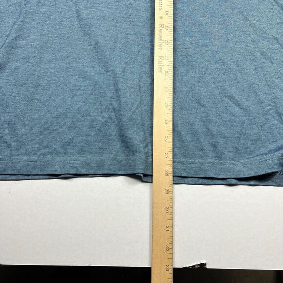 Travis Mathew Mens Polo Shirt Blue Stretch Short Sleeve Performance Top LARGE - Picture 6 of 11